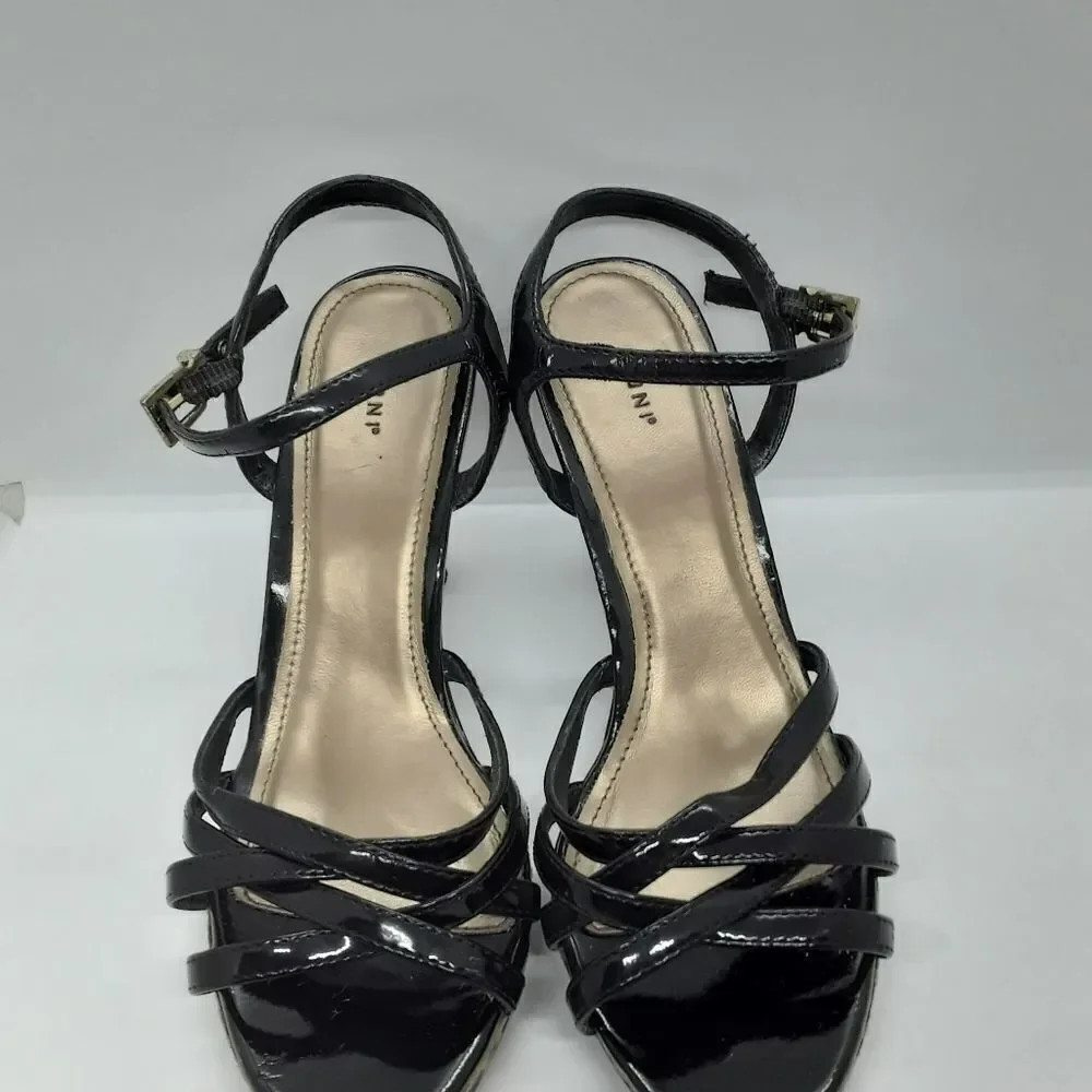 Fioni Black Women's Sandals Leopard Print Platform Size 7,5